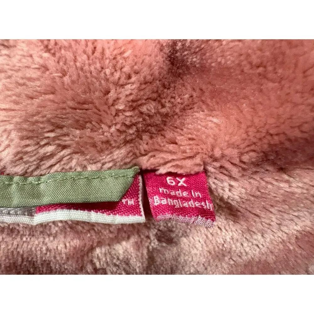 Penelope Mack Girls 6X Olive Green Hooded Fleece Lined Parka Jacket Coat Floral